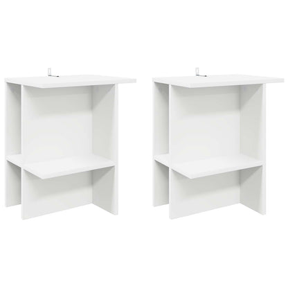 Tavolino da salotto 2 pz Bianco 40 x 30 x 49 cm