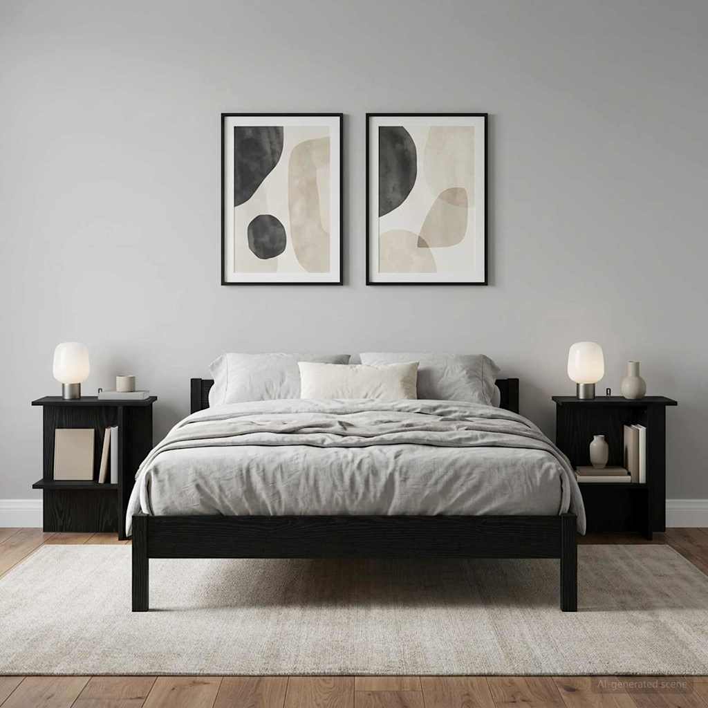 Tavolino da salotto 2 pcs Rovere Nero 40 x 30 x 49 cm