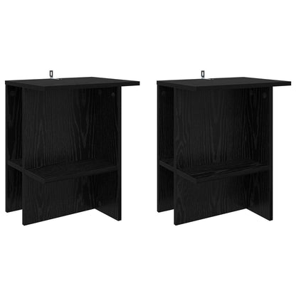Tavolino da salotto 2 pcs Rovere Nero 40 x 30 x 49 cm