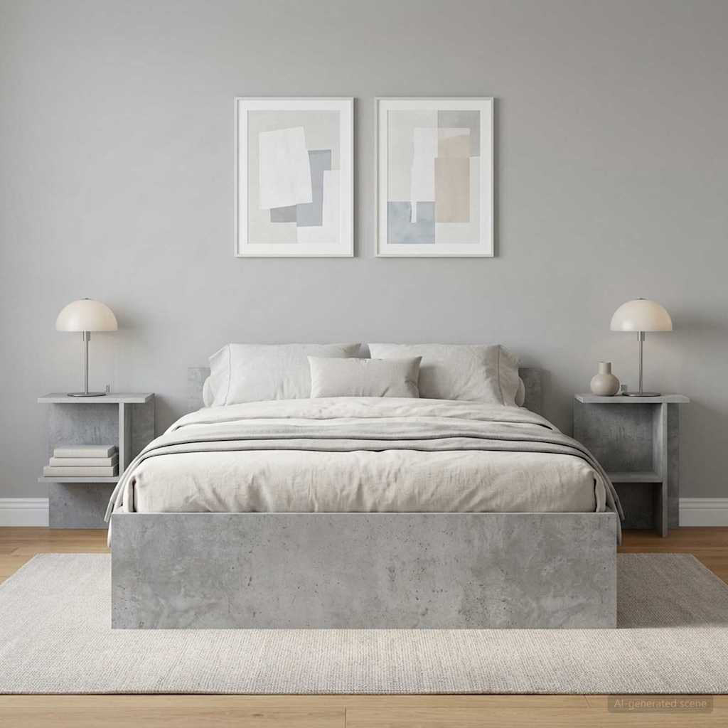 Tavolino da salotto 2 pz Grigio Cemento 40 x 30 x 49 cm
