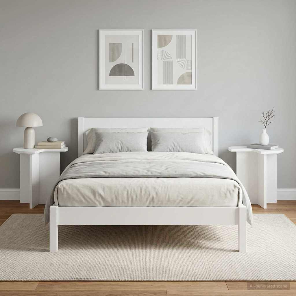 Tavolo laterale 2 pz Bianco Ø 39 x 38 cm Legno ingegnerizzato