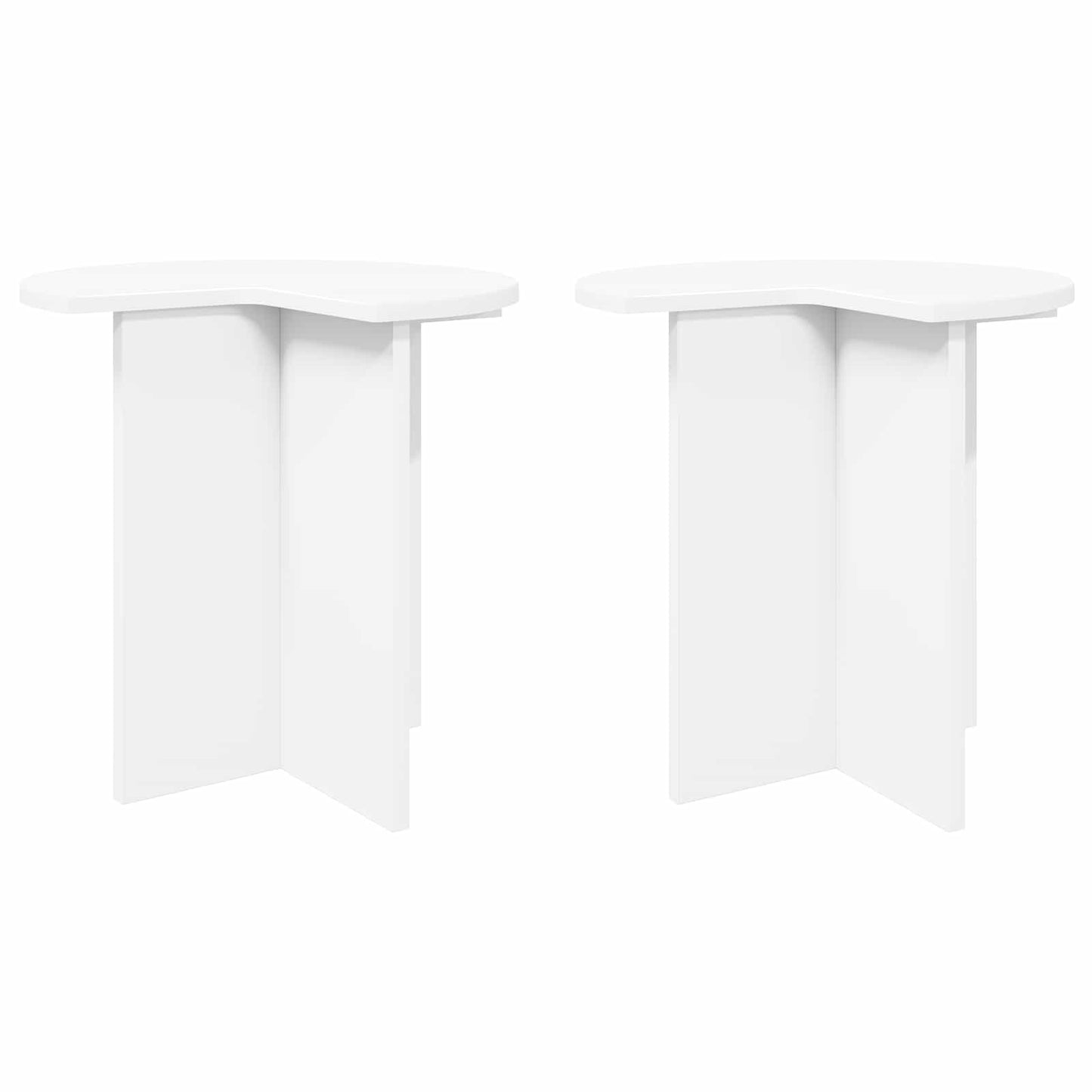 Tavolo laterale 2 pz Bianco Ø 39 x 38 cm Legno ingegnerizzato