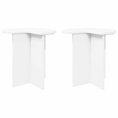 Tavolo laterale 2 pz Bianco Ø 39 x 38 cm Legno ingegnerizzato