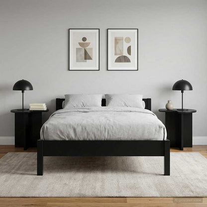 Tavolo laterale 2 pz Nero Ø 39 x 38 cm Legno ingegnerizzato