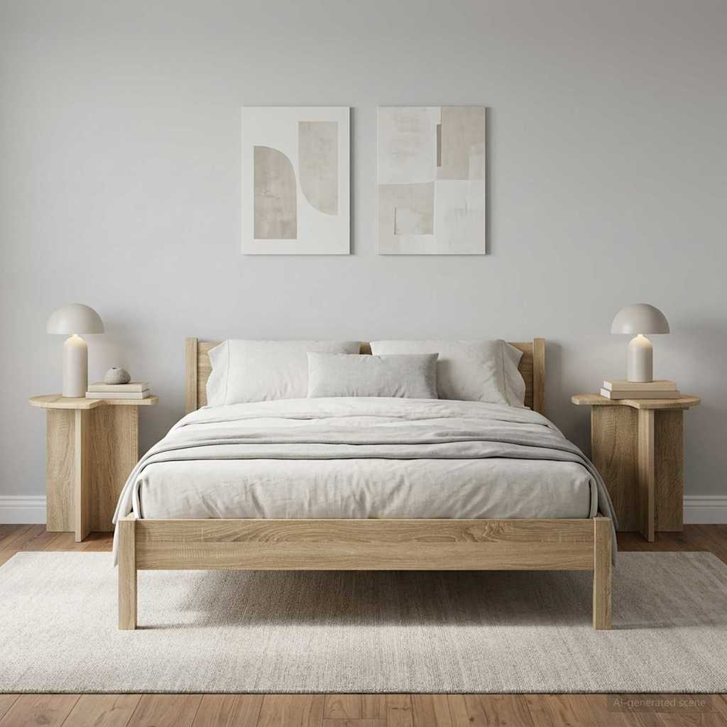 Tavolo laterale 2 pz Rovere Sonoma Ø 39 x 38 cm