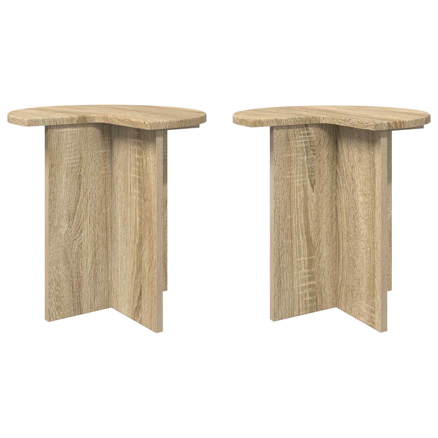 Tavolo laterale 2 pz Rovere Sonoma Ø 39 x 38 cm