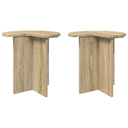 Tavolo laterale 2 pz Rovere Sonoma Ø 39 x 38 cm