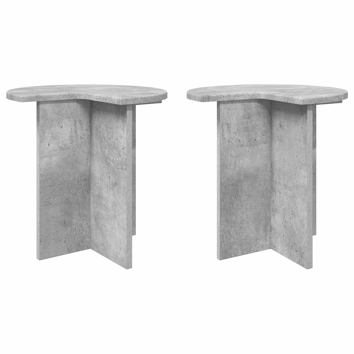 Tavolo laterale 2 pz Grigio Cemento Ø 39 x 38 cm