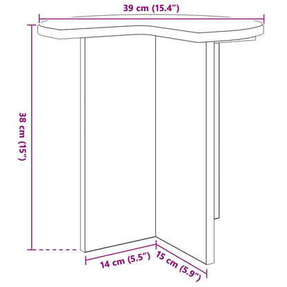 Tavolo laterale 2 pz Grigio Cemento Ø 39 x 38 cm