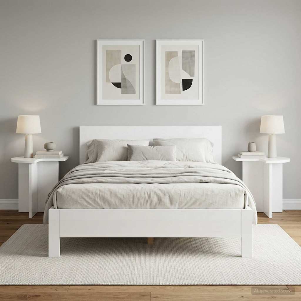 Tavolo laterale 2 pcs Bianco Lucido Ø 39 x 38 cm | homemem39