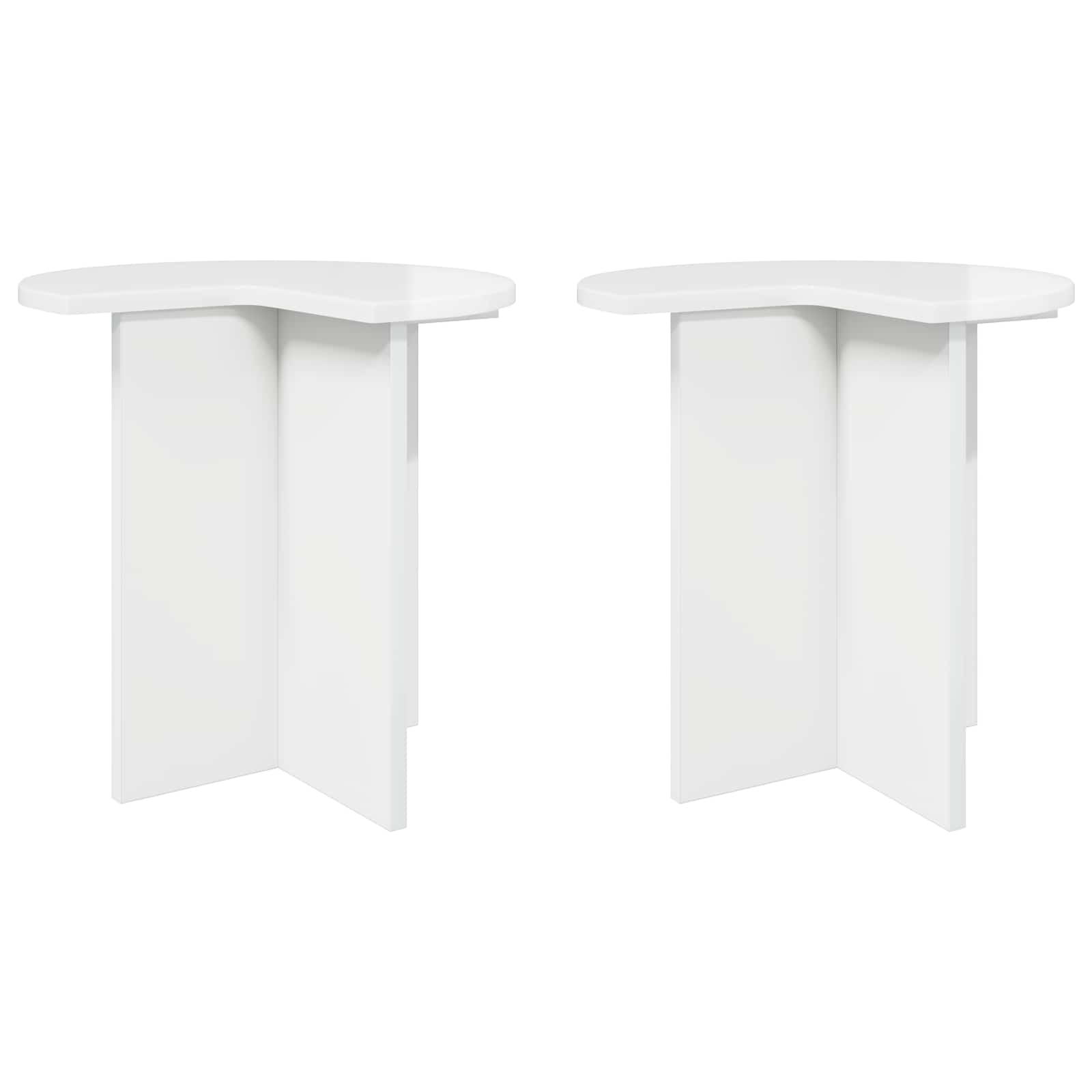 Tavolo laterale 2 pcs Bianco Lucido Ø 39 x 38 cm | homemem39