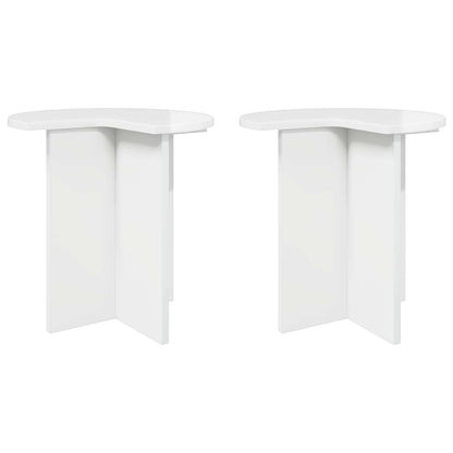 Tavolo laterale 2 pcs Bianco Lucido Ø 39 x 38 cm | homemem39