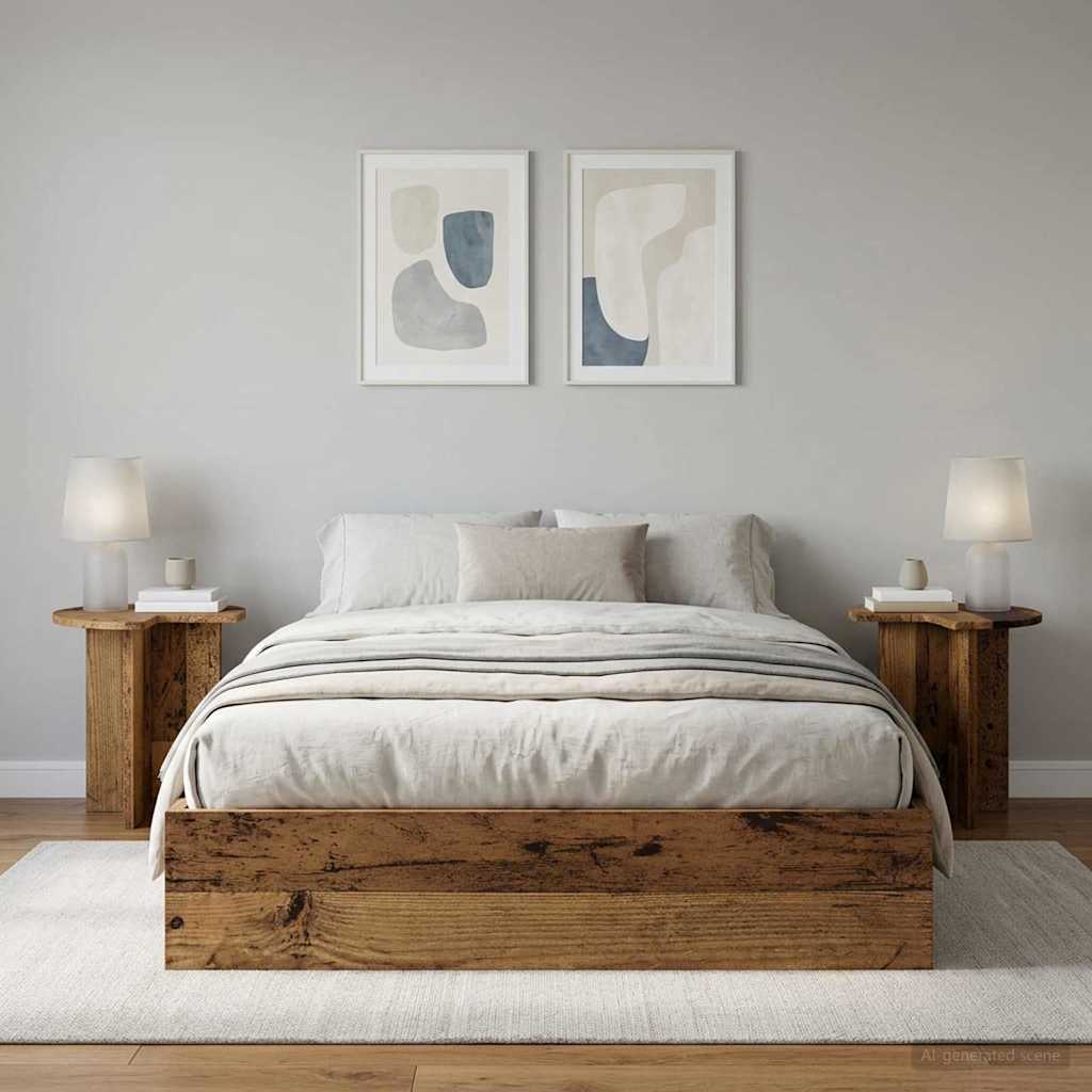 Tavolo laterale 2 pcs Legno antico Ø 39 x 38 cm | homemem39
