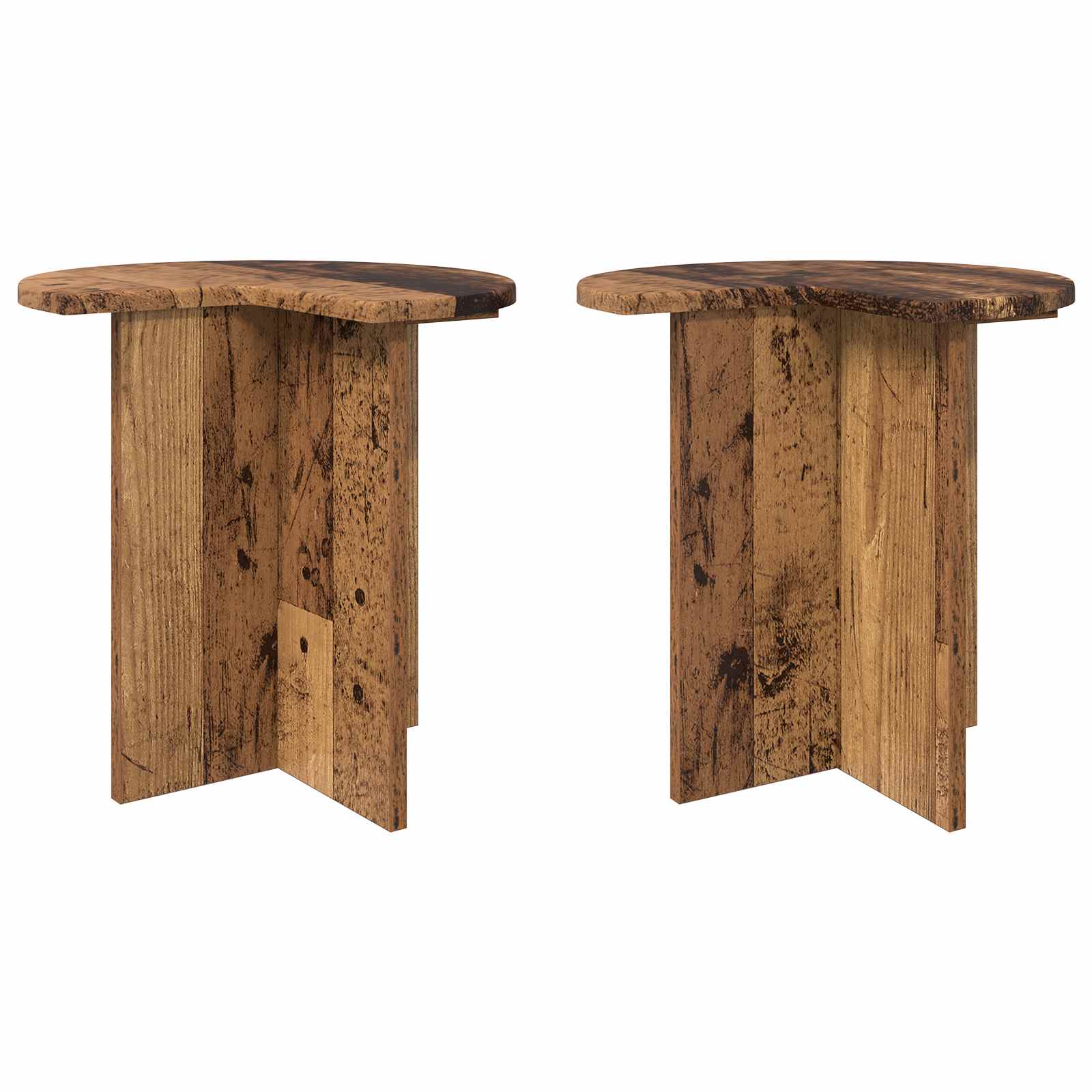 Tavolo laterale 2 pcs Legno antico Ø 39 x 38 cm | homemem39