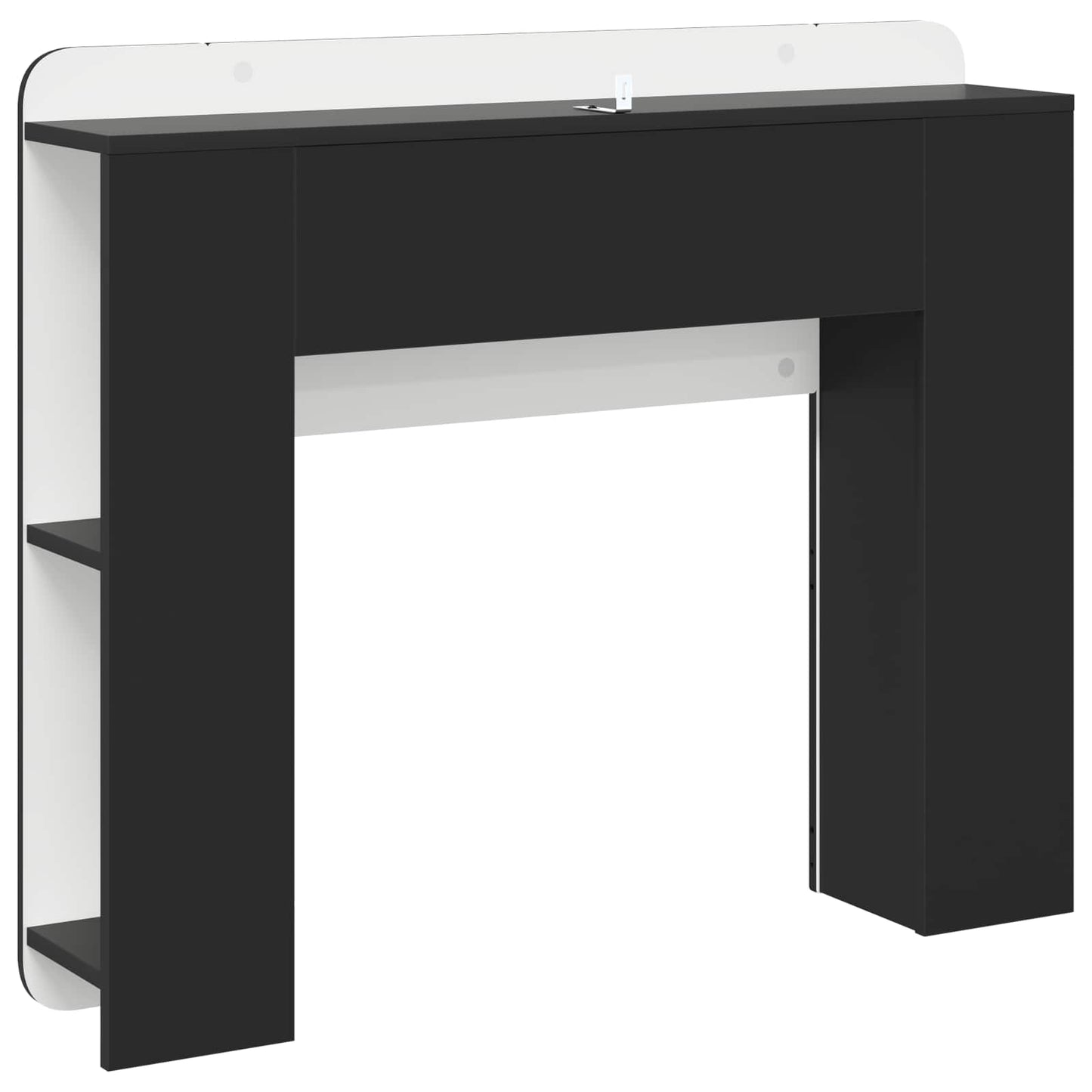Testata del letto con archiviazione Nero Legno ingegnerizzato