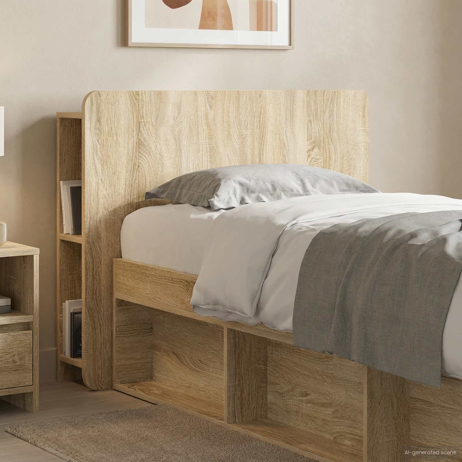 Testata del letto Rovere Sonoma Legno ingegnerizzato | homemem39