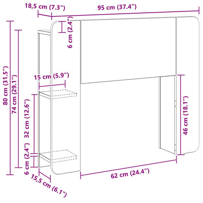 Testata del letto Rovere Sonoma Legno ingegnerizzato