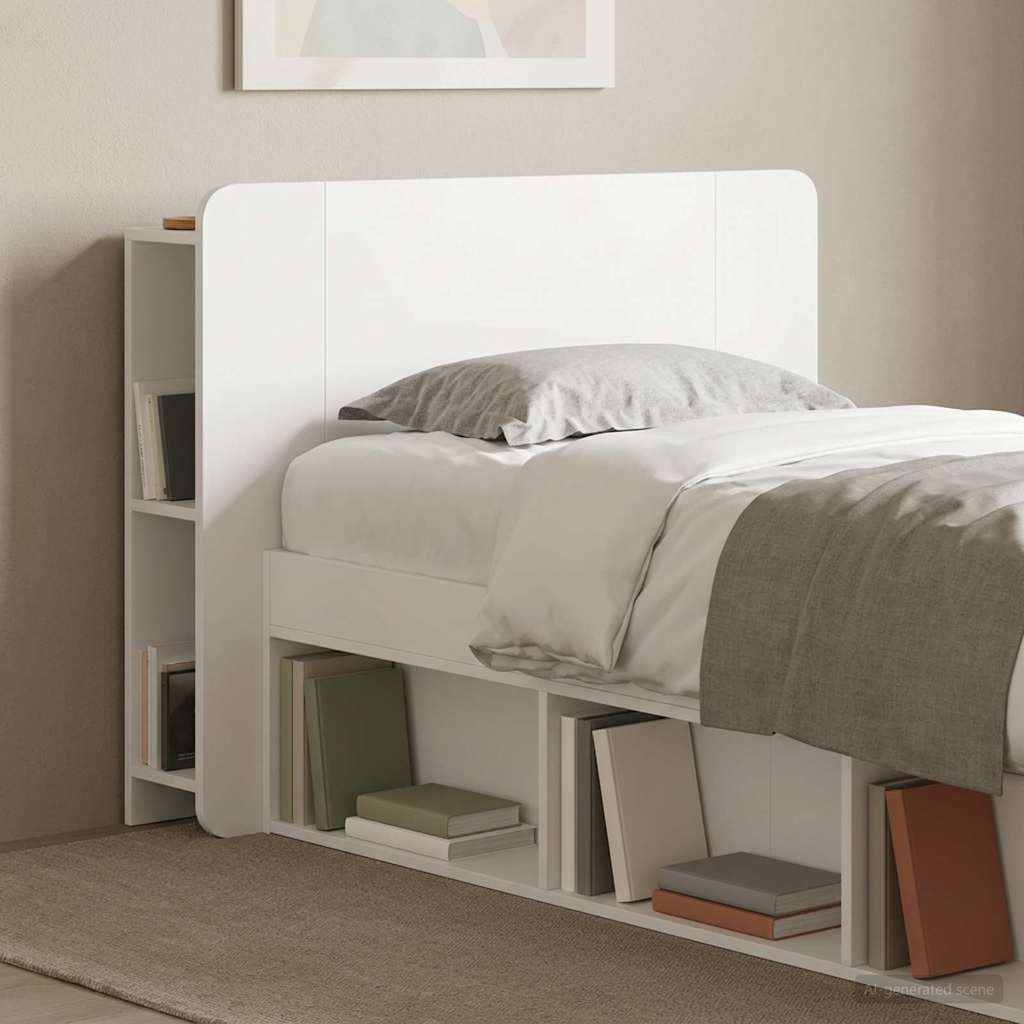 Testata del letto Bianco Lucido Legno ingegnerizzato