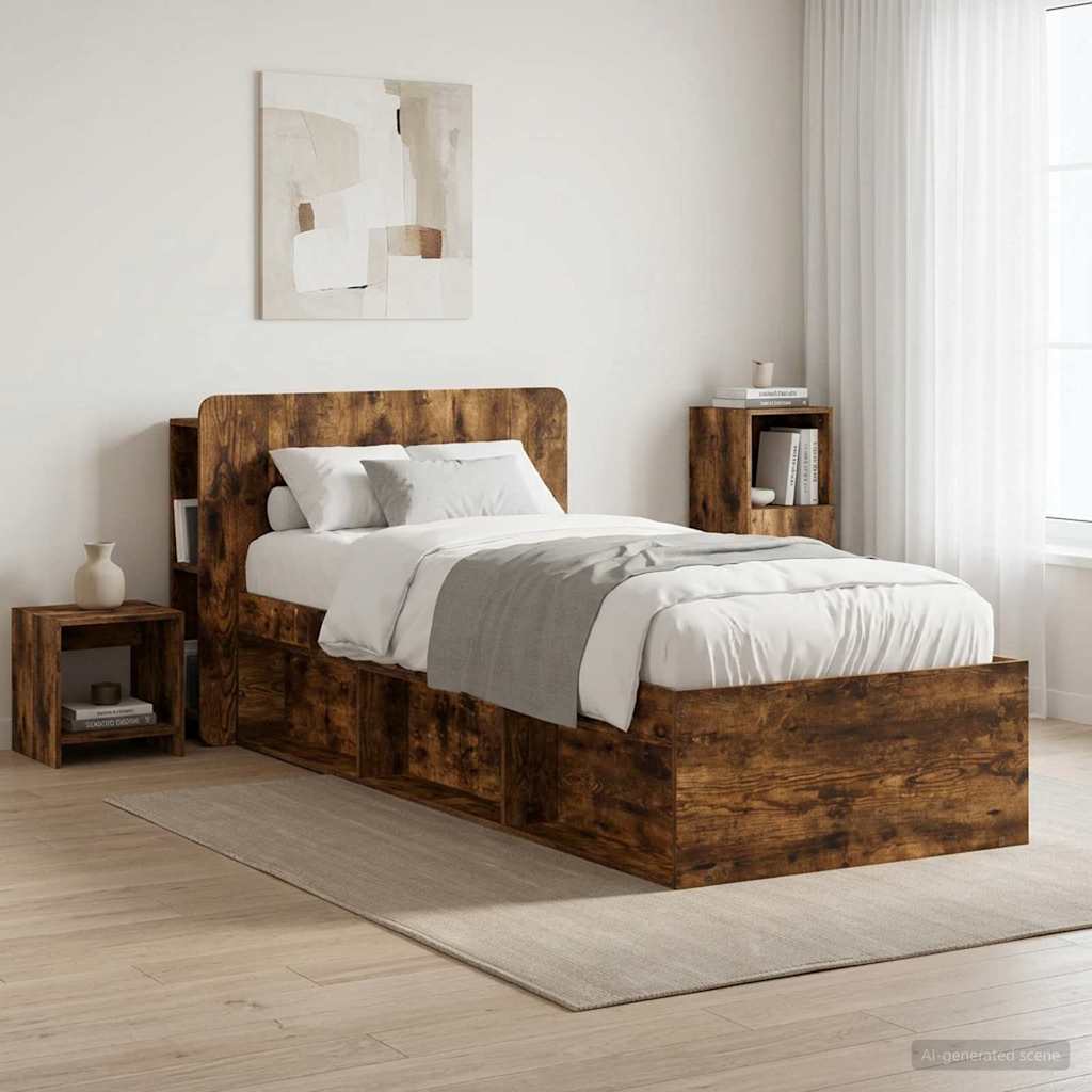Testata del letto Rovere Fumo Legno ingegnerizzato
