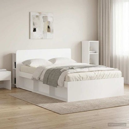 Testata del letto con archiviazione Bianco 135 x 18,5 x 80 cm