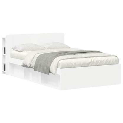 Testata del letto con archiviazione Bianco 135 x 18,5 x 80 cm