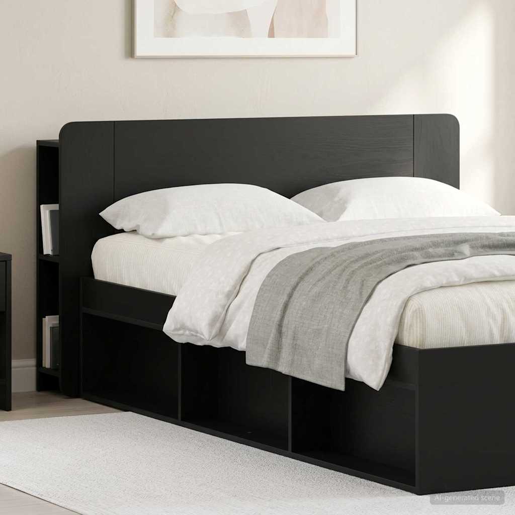Testata del letto Nero 135 x 18,5 x 80 cm Legno ingegnerizzato