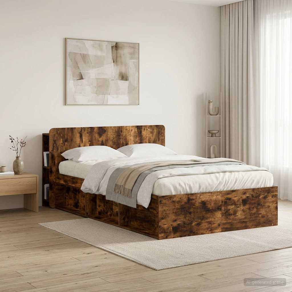 Testata del letto Rovere Fumo Legno ingegnerizzato