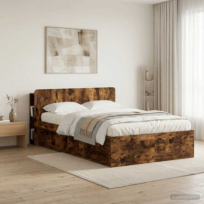 Testata del letto Rovere Fumo Legno ingegnerizzato