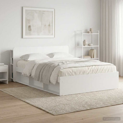 Testata del letto Bianco Lucido Legno ingegnerizzato