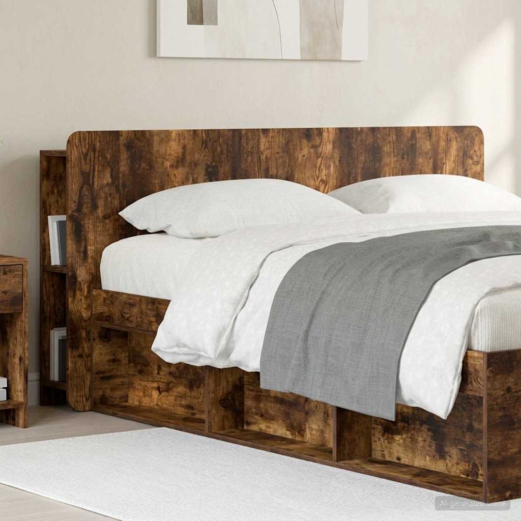 Testata del letto Rovere Fumo Legno ingegnerizzato