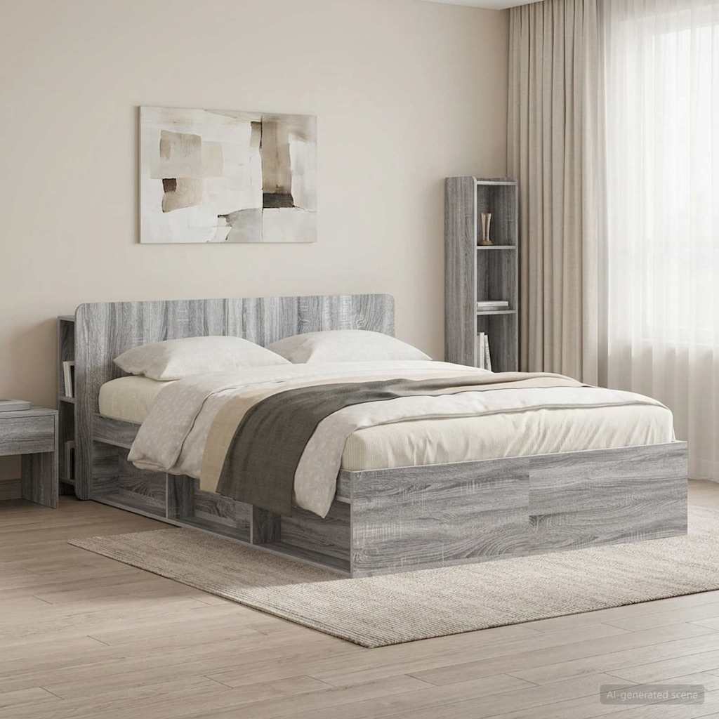 Testata del letto Grigio Sonoma Legno ingegnerizzato
