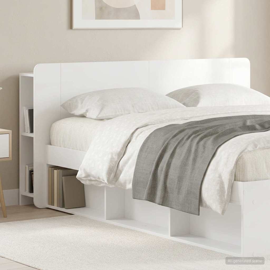 Testata del letto Bianco Lucido Legno ingegnerizzato