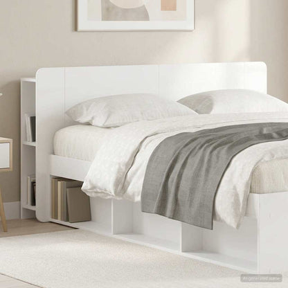 Testata del letto Bianco Lucido Legno ingegnerizzato