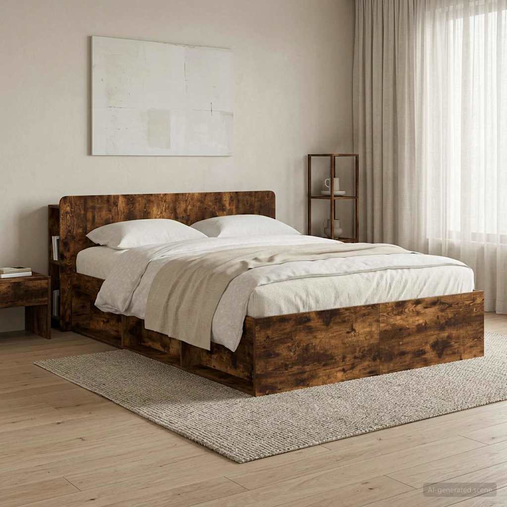 Testata del letto Rovere Fumo Legno ingegnerizzato