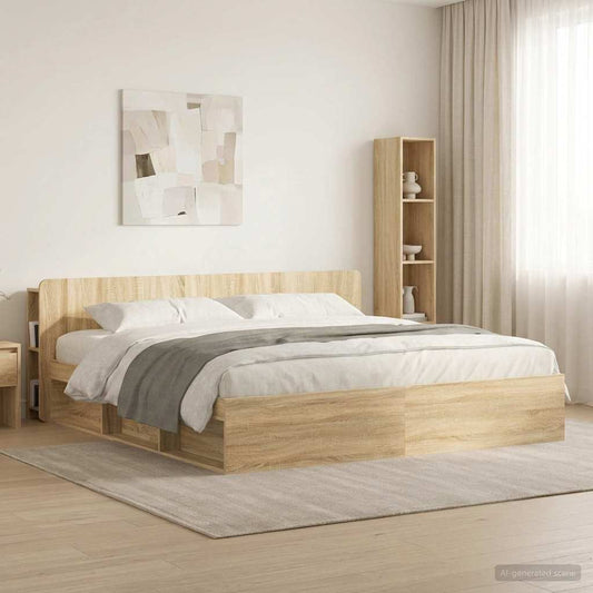 Testata del letto Rovere Sonoma Legno ingegnerizzato