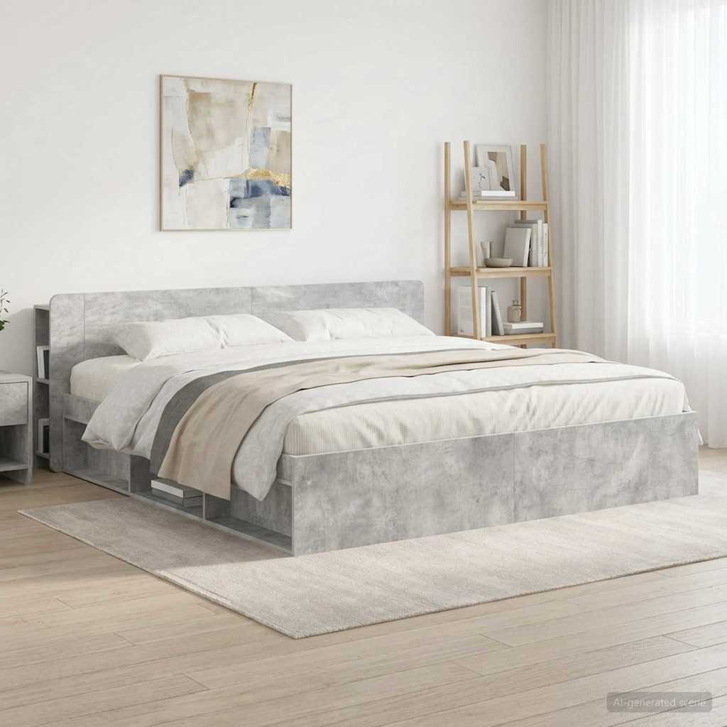Testata del letto Grigio Cemento Legno ingegnerizzato