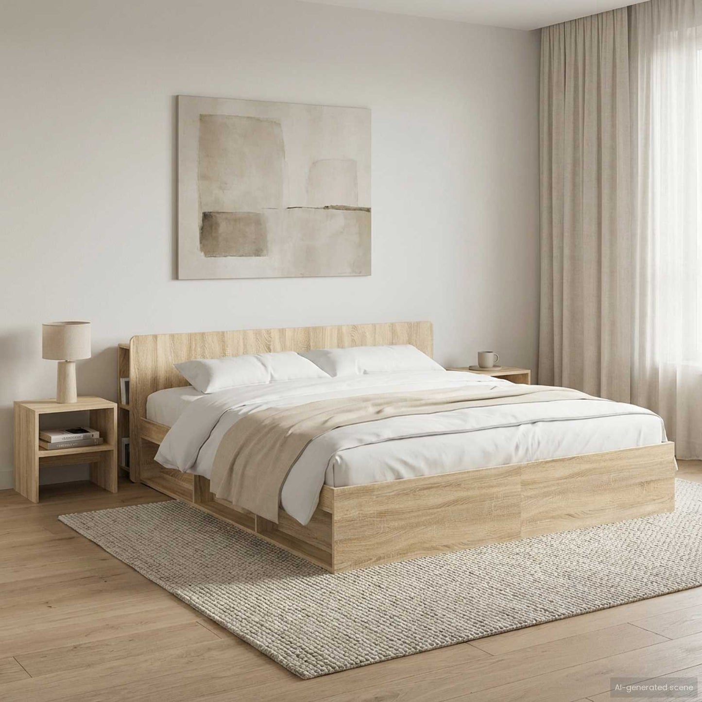 Testata del letto Rovere Sonoma Legno ingegnerizzato | homemem39