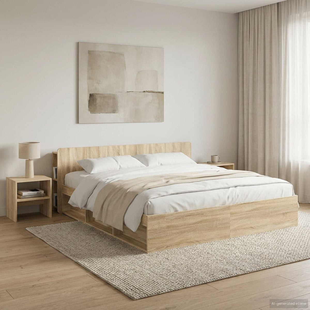 Testata del letto Rovere Sonoma Legno ingegnerizzato