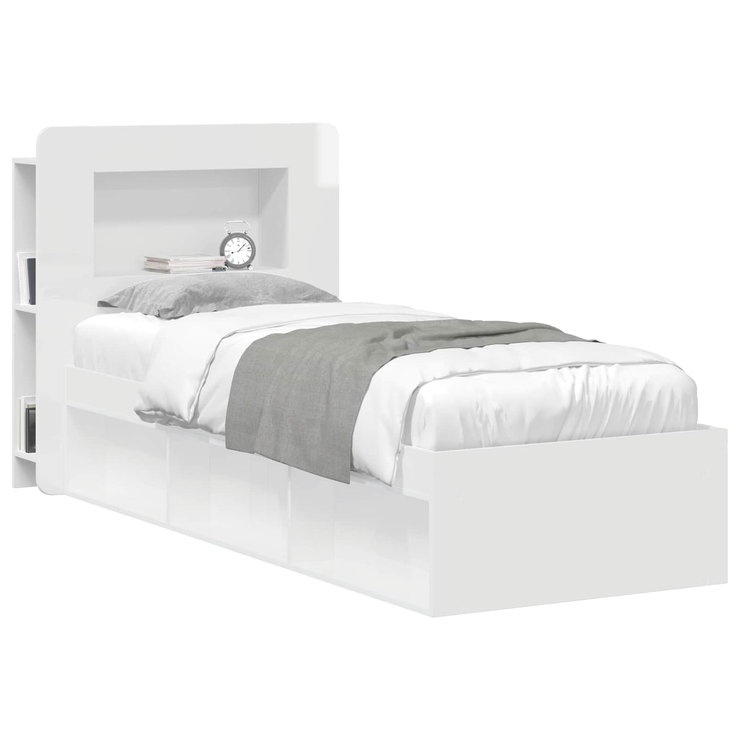 Testata del letto Bianco Lucido Legno ingegnerizzato