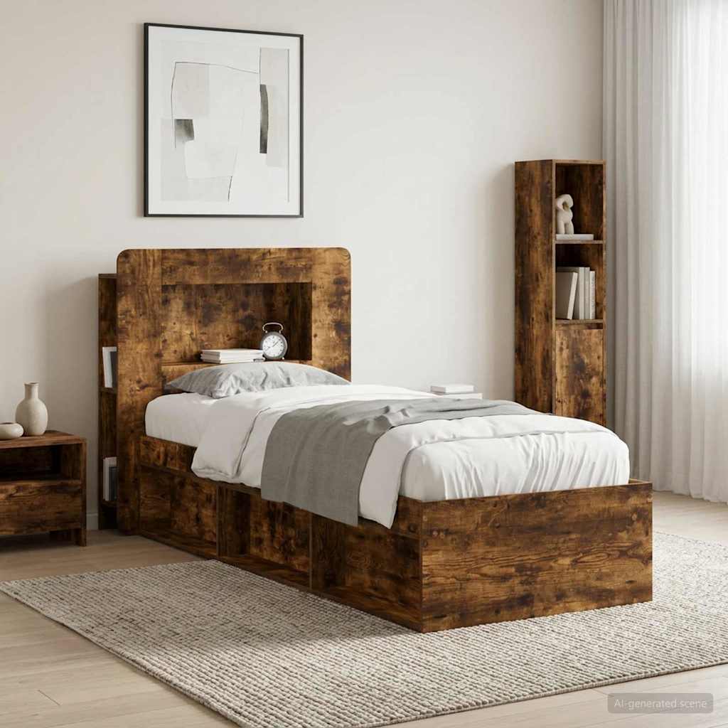 Testata del letto Rovere Fumo Legno ingegnerizzato