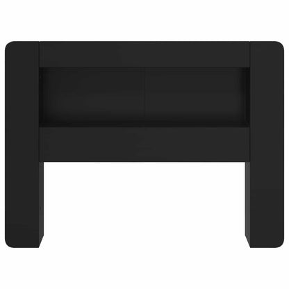 Testata del letto con archiviazione Nero Legno ingegnerizzato