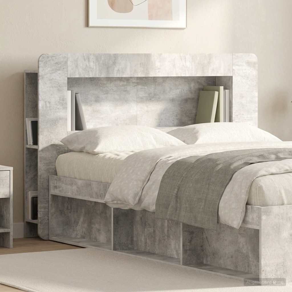 Testata del letto Grigio Cemento Legno ingegnerizzato