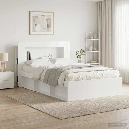 Testata del letto Bianco Lucido Legno ingegnerizzato