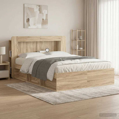 Testata del letto Rovere Sonoma Legno ingegnerizzato