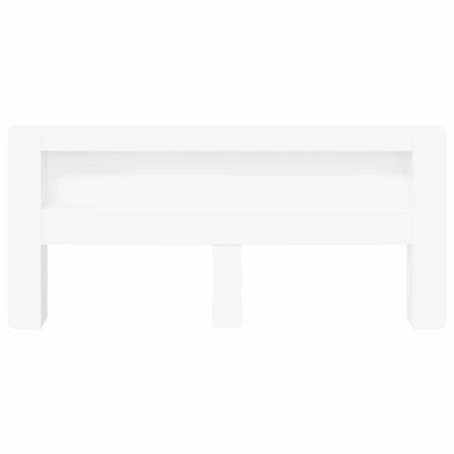 Testata del letto con archiviazione Bianco Legno ingegnerizzato
