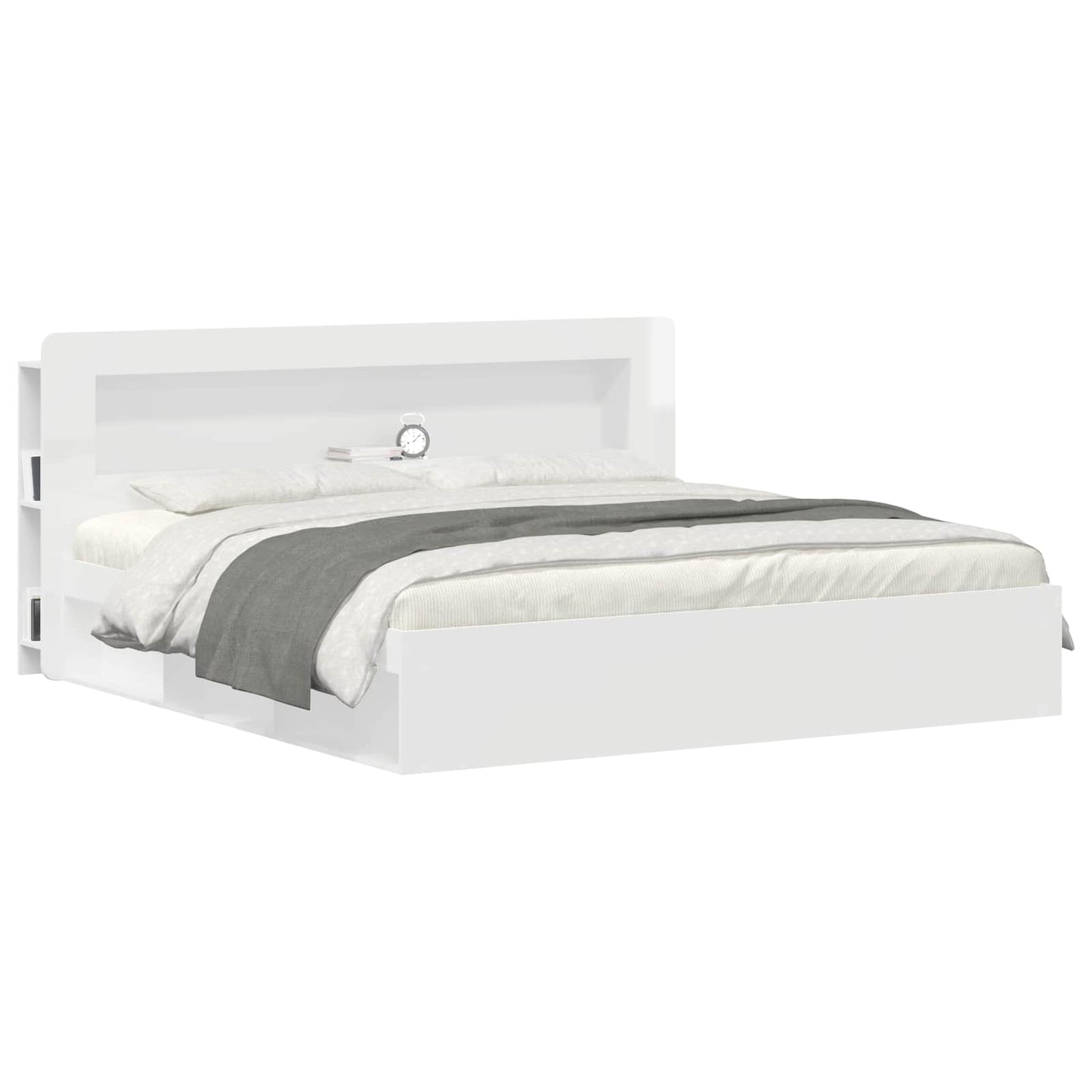 Testata del letto Bianco Lucido Legno ingegnerizzato