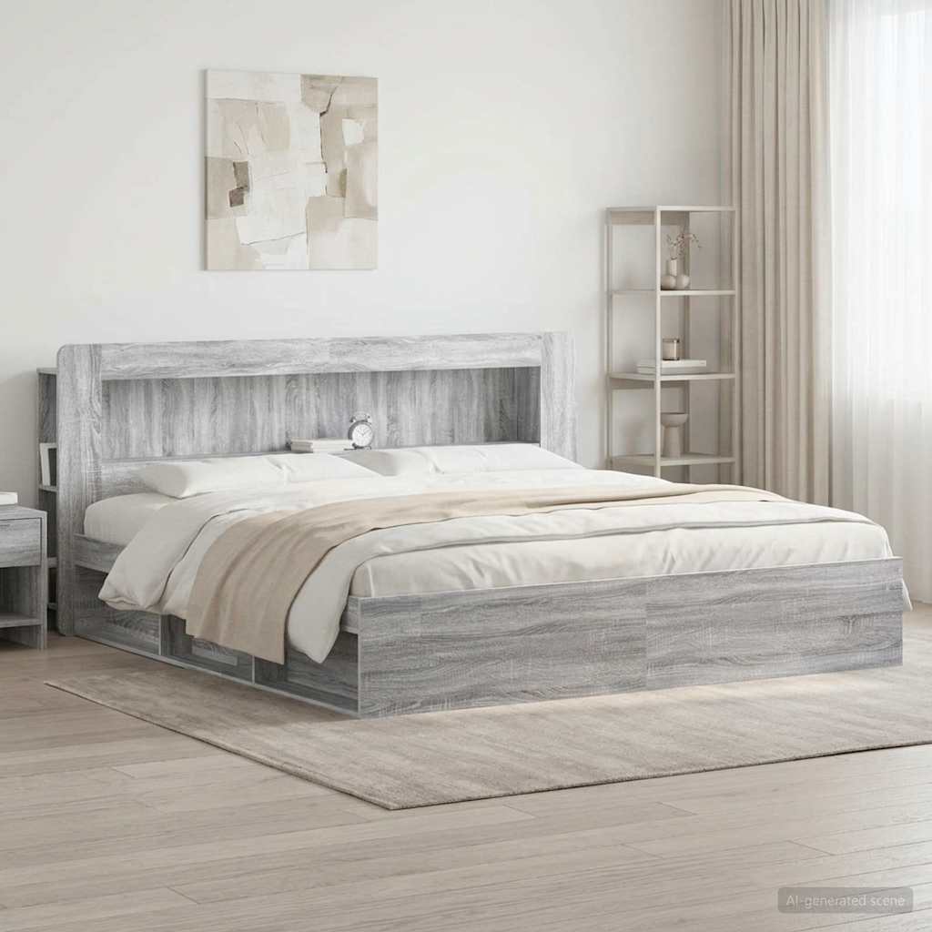 Testata del letto Grigio Sonoma Legno ingegnerizzato