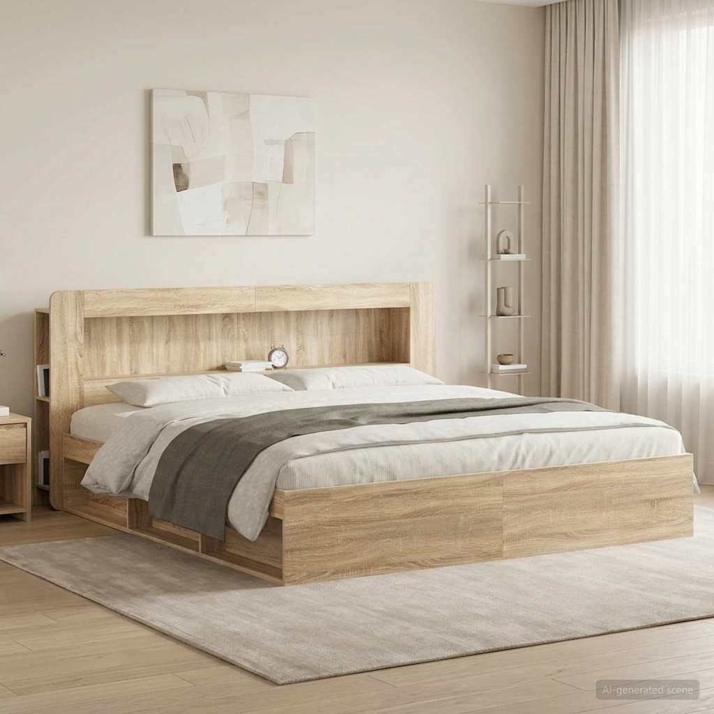 Testata del letto Rovere Sonoma Legno ingegnerizzato