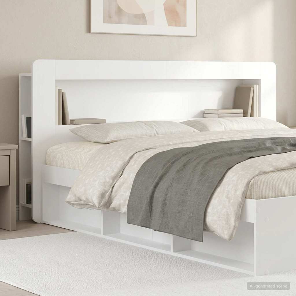 Testata del letto Bianco Lucido Legno ingegnerizzato