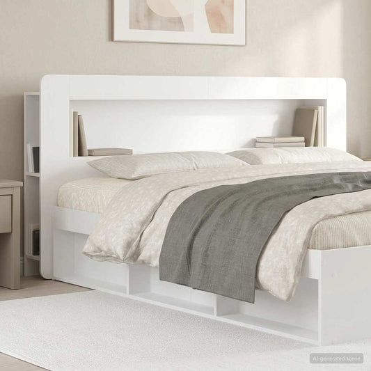 Testata del letto Bianco Lucido Legno ingegnerizzato